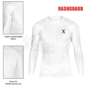 Rashguard MMA pour hommes en tissu doux, respirant, coupe confortable, manches longues, protection solaire pour la natation, le surf et les sports de plein air - Product Image 4