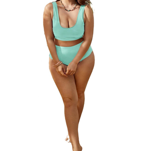 Hot Sale Plus Size Sexy Women 2 Piece Set Animal Print Anti-Bacterial Breathable Swimwear Front Logo Beachwear - Product Image 6