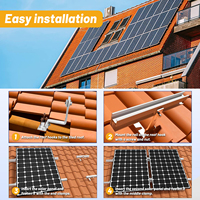 Supports de montage solaire en aluminium anodisé sur mesure pour toit à tuiles encadré, panneau 30/35 mm, garantie 10 ans, TUV CE, Trip Solar TP-RS 60m/s