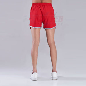 กางเกงขาสั้นสำหรับฝึกซ้อมในยิมของผู้ชายแผงตาข่ายด้านข้างแบบสบายสำหรับการระบายอากาศรูปแบบทึบสไตล์ลำลองแบบไม่ทอ - Product Image 2