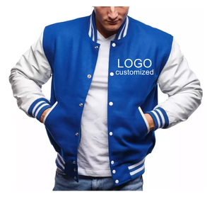 แจ็กเก็ตทีมเบสบอลของวิทยาลัยผ้ากำมะหยี่มีแผ่นปะติดผ้ากำมะหยี่ออกแบบได้ตามต้องการฤดูหนาวสำหรับผู้ชาย - Product Image 1