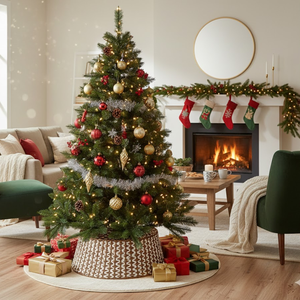 Handwoven Natural Farmhouse Seagrass Round Christmas Tree Collar Xmas Tree Ring for Home Decorations from Vietnam - Product Image 2