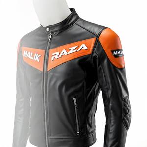 Blouson de motard Malik Raza pour la conduite à moto, imperméable, doublure amovible, cuir de vache robuste, OEM/ODM - Product Image 2