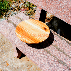 Support à gâteau en bambou d'acacia Ustensiles de cuisine en bois de manguier de couleur naturelle avec forme décorative Serveur à dessert de style fermier - Product Image 5