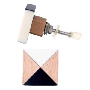 Boutons d'armoire en bois de résine carrés faits à la main et poignées de traction utilisation polyvalente pour armoires cuisines salons salles de bains bureaux à domicile - Product Image 2