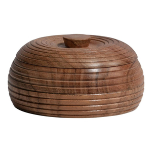 Boîte à chapati en bois artisanal avec couvercle, bois de manguier de qualité supérieure, réchauffe-roti, plat à gratin pour la cuisine et la table à manger, service de table - Product Image 6