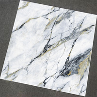 Prix d'Usine Carrelage Effet Marbre 600x600 MM Intérieur Émaillé Noir Blanc Céramique Porcelaine Anti-Salissure Faible Absorption d'Eau