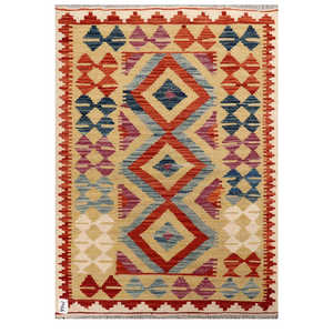 Alfombra Kilim de Maimana, Afganistán, 124 x 88 cm, Alfombras y Conjuntos Tradicionales Afganos - Product Image 1