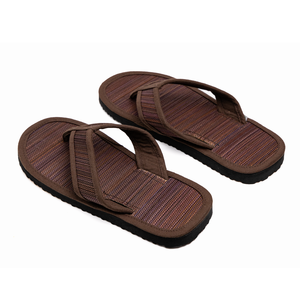 2023 chanclas a rayas marrones Lona de alta calidad superior 100% Plantilla de polvo de canela Natural diseño abierto otoño esencial para - Product Image 6