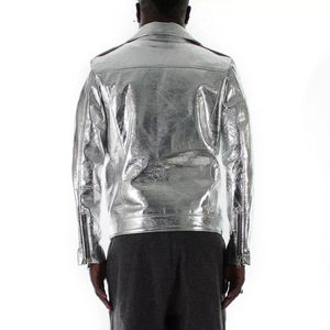 แจ็คเก็ตนักขี่จักรยานหนังแท้คลาสสิกสำหรับผู้ชายแจ็คเก็ต2025ปักลายมีสไตล์ - Product Image 2