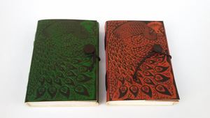 Chính hãng da dập nổi A6 Kích thước Tạp Chí con công thiết kế handmade gỗ miễn phí giấy phác thảo cuốn sách Yoga Tạp Chí và Nhật Ký máy tính xách tay - Product Image 2