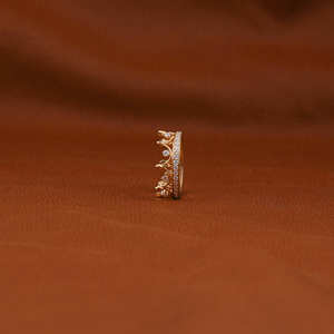 Personnalisable 18KT plaqué or laboratoire cultivé diamant couronne forme bande de mariage Style tendance bijoux de fiançailles - Product Image 2