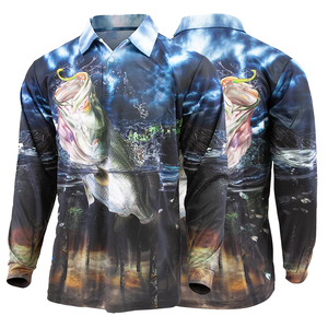 Camisa de manga larga para hombre, ropa de pesca tecnológica de rendimiento, protección solar UV personalizada, secado rápido, impermeable, personalizada - Product Image 1