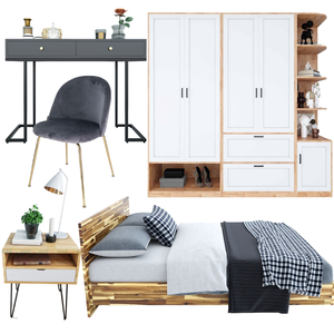 PN025 Classic & Contemporary Scandinavian Bedroom Furniture Combo <b>Queen</b> Wood Reclining <b>Bed</b> <b>with</b> 3 Drawers for Home Dining Use - Product Image 2