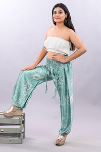 Sarouel en soie imprimé-Boho Hippie Pant Baggy Pant Indian Bohemian Style Harem Beach Wear Casual Harem Yoga Trousers Pants - Product Image 4