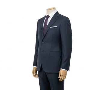 Traje de Hombre de Tela de Lana Peinada Resistente al Viento, Mezcla de Poliéster Premium, Transpirable, Corte Entallado, Ropa Formal de Negocios para Oficina, Estilo Clásico - Product Image 5