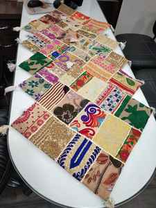 Fundas de Cojín Decorativas Hechas a Mano, 100% Algodón, Diseño de Hojas Cuadradas, Estilo Boho Vintage, para Sofá, Venta al Por Mayor - Product Image 5