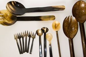 ชุดเครื่องใช้บนโต๊ะอาหารสำหรับร้านอาหารช้อนส้อมมีดช้อนไม้ - Product Image 2