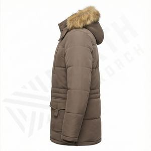 Quality Men's Parka Jacket Winter Cold Weather Stand Collar Puffer Waterproof Windproof Front Logo <b>Thermal</b> Insulated Outerwear - Product Image 3