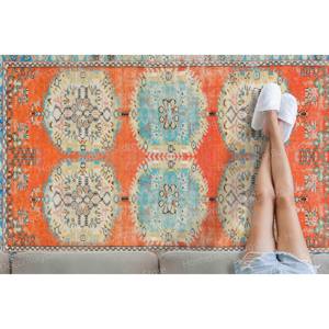 พรมพิมพ์ลายดอกไม้สีสันสดใส - ดีไซน์ทันสมัยแบบตุรกีสำหรับตกแต่งบ้าน, พรมโกเบลน - Product Image 3