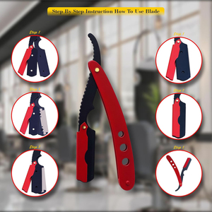 มีดโกนตัดผมสีดำ/แดง100% สแตนเลสพร้อมด้วยใบมีดโกน10ใบโดยมีดโกน & Co - Product Image 4