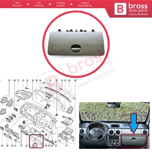 BDP1446 Couvercle inférieur du compartiment à gants LHD gris pour Kangoo Kubistar MK1 X76 FC KC 1997-2009 8200181005 - Product Image 5