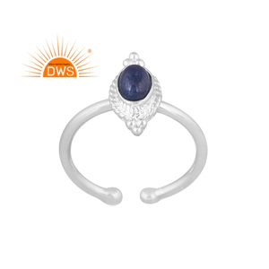Latest Handmade Design Fine <b>Sterling</b> <b>Silver</b> Natural Blue Sapphire Gemstone <b>Adjustable</b> <b>Ring</b> Jewelry For Women Gift For Her - Product Image 1