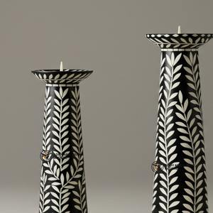 Juego de portavelas con incrustaciones de hueso de lujo más vendido para sala de estar o mesa de comedor disponible para cantidad a granel - Product Image 6