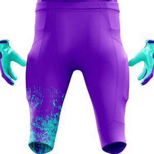 Uniforme de fútbol americano personalizado para hombre púrpura Aqua Varsity equipo Jersey y pantalones conjunto aparejos sarga duradera ropa deportiva de entrenamiento - Product Image 6