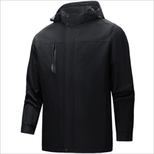 Veste d'hiver softshell décontractée pour hommes, coupe-vent et imperméable avec capuche en toile, col montant, vente en gros, manteau de sport de plein air - Product Image 5