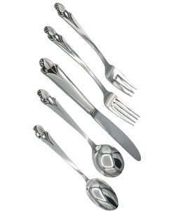 Ensemble de couverts faits à la main durables décoratifs finis brillants Couverts à poignée en marbre Accessoires de table de cuisine - Product Image 1