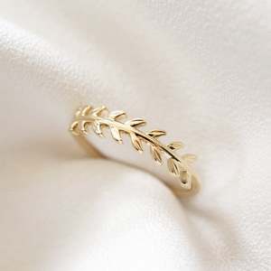Vine Eternity Stack <b>Ring</b> Dainty Floral Wedding Band <b>Women's</b> Sterling Silver Gold Plate Leaf <b>Ring</b> Birthday Gif Fashionable <b>Ring</b> - Product Image 5