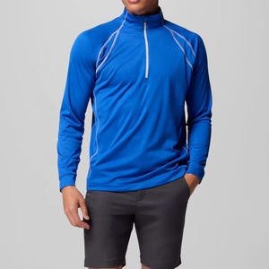 1/4 quart Zip pull chemise personnalisé de haute qualité Logo hommes coton séchage rapide tricoté quart Zip Performance Golf pull - Product Image 5