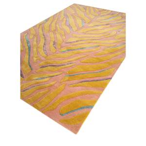 Tapis faits main en laine et viscose Wild Wanderlust Gold, imprimé animal et rayures, pour salon ou couloir - Tnq-1529 - Product Image 2