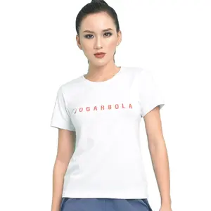 Camiseta esportiva feminina de manga curta, camiseta respirável feminina para mulheres