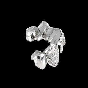 Grillz personnalisé en argent sterling 925, style hip-hop, pour hommes, avec diamants en moissanite glacés, style drip, grillz fin - Product Image 2