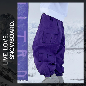 2025 a prueba de viento calentado holgado Cargo pantalones de nieve pantalones de gran tamaño pierna ancha ajuste suelto Esquí/Snowboard ropa de calle - Product Image 4