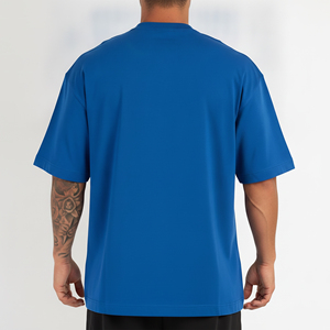 Camiseta de Algodón 100% con Logotipo Personalizado al por Mayor, Acabado Lavado, Cuello Redondo, Corte Holgado, Transpirable, Estilo Hip Hop para Hombre - Product Image 3