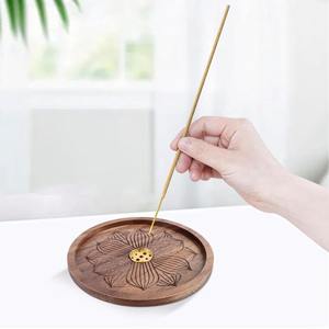 wooden base brass incense <b>diffuser</b> made in India Home Decor Furnishing Aroma Incense <b>Stick</b> Holder - Product Image 1