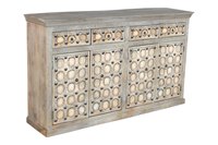 Buffet en bois de manguier MANGALORE rangement ethnique morden buffet en bois massif fabriqué à la main