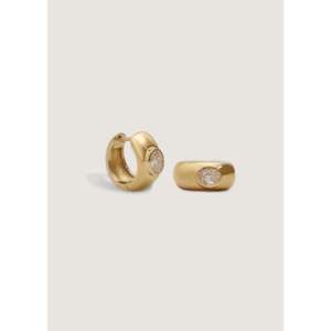 Ynez Dome Huggie Diamond <b>Earrings</b> - Product Image 4