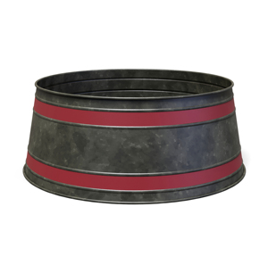 Collier de sapin de Noël en métal avec bande rouge, anneau de sapin rustique, design flocon de neige décoratif, décoration de Noël de style campagnard - Product Image 4