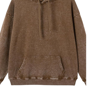 Sudadera con Capucha Lavada al Ácido Color Chocolate, Sudadera Holgada de Estilo Vintage, Textura Suave de Felpa, Ropa de Calle, Sudadera de Invierno para Hombre y Mujer - Product Image 3