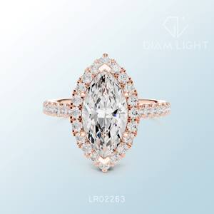 Charming marquise cluster ring made to order IGI certified handcrafted design perfect for buyer seeking top quality fine jewelry - Product Image 3