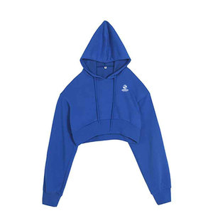 เสื้อครอปมีฮู้ดสำหรับผู้หญิงเสื้อครอปมีฮู้ดพิมพ์ลายผ้าฟลีซสกรีนแบบเกาหลี - Product Image 5