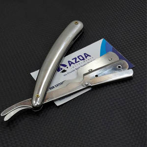 Navaja de Afeitar Profesional de Acero Inoxidable, Navaja de Barbero Plegable con Mango de Metal, Herramienta de Peluquería - Product Image 5