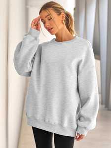 Sudaderas de gran tamaño para mujer Sudaderas con capucha Suéteres de cuello redondo Tops casuales Cómodos trajes de moda de otoño - Product Image 3