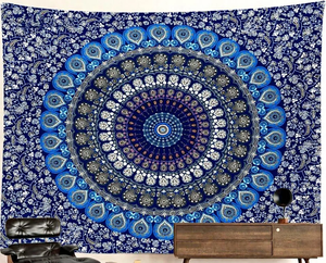 Tapiz de Mandala de algodón tradicional con estampado de elefantes Hippie indio colgante de pared decoración Bohemia para dormitorio decorativo - Product Image 2