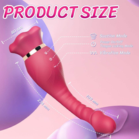 BlueRabbit 3 en 1 Nouveaux Jouets Sexuels Rose Grande Bouche Langue Lèche-Clitoris Vibrateur Puissant Godemiché à Poussée Intense Masturbateur pour Femme