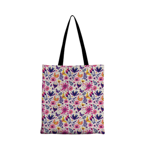Sac fourre-tout imprimé floral, pas cher, 100% coton biologique, certifié GOTS, promotionnel, vente en gros, sac multi-usages pour femmes avec logo - Product Image 1